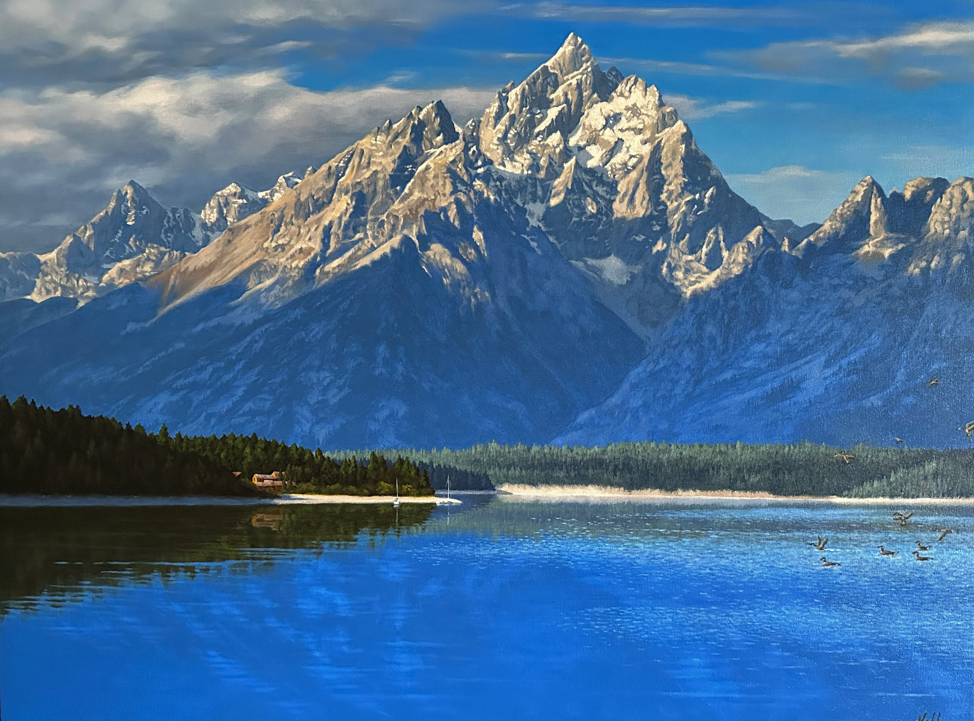 Jackson Lake, an oil painting by Ed Noble